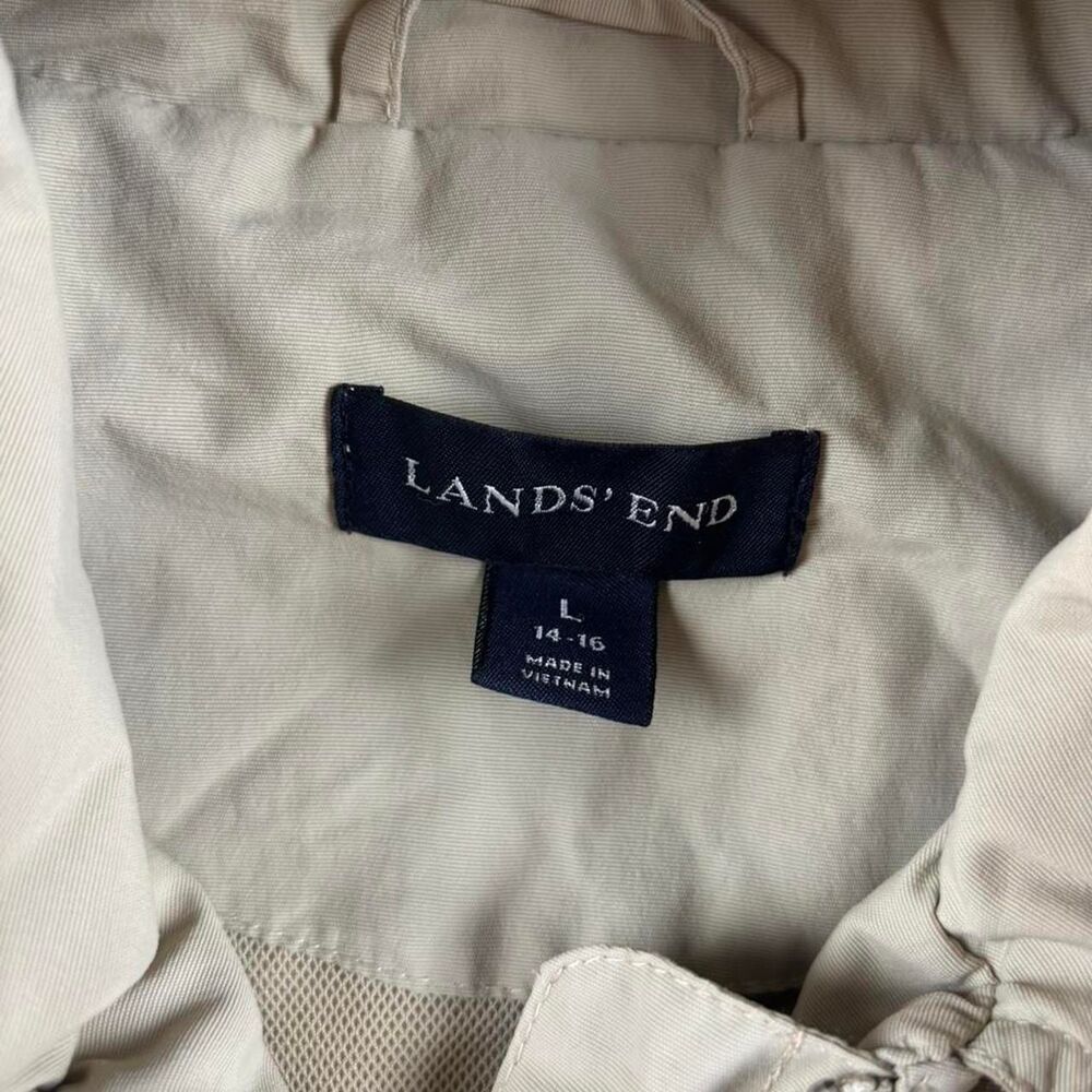 Lands' End Tan Lightweight Hooded Jacket | Women’s Large (14–16) - Picture 2 of 7